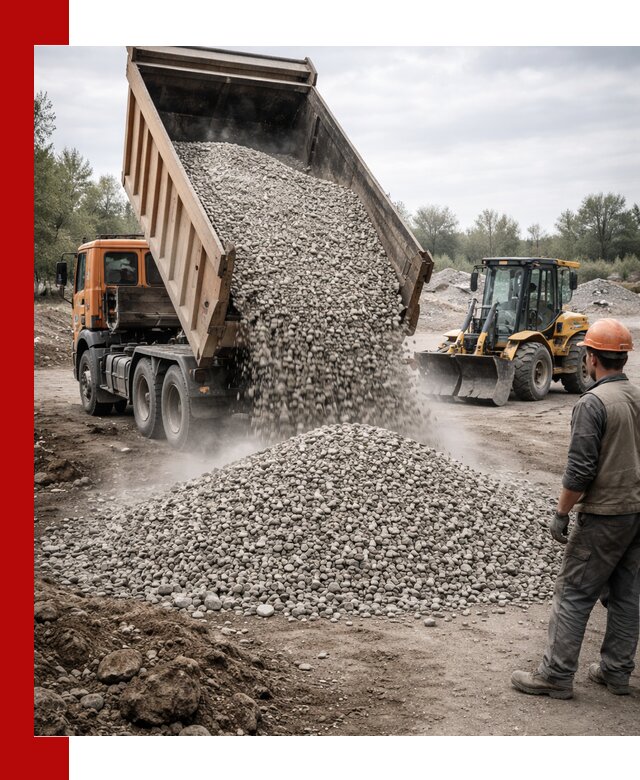 Доставка щебня в Тольятти крупными и мелкими фракциями