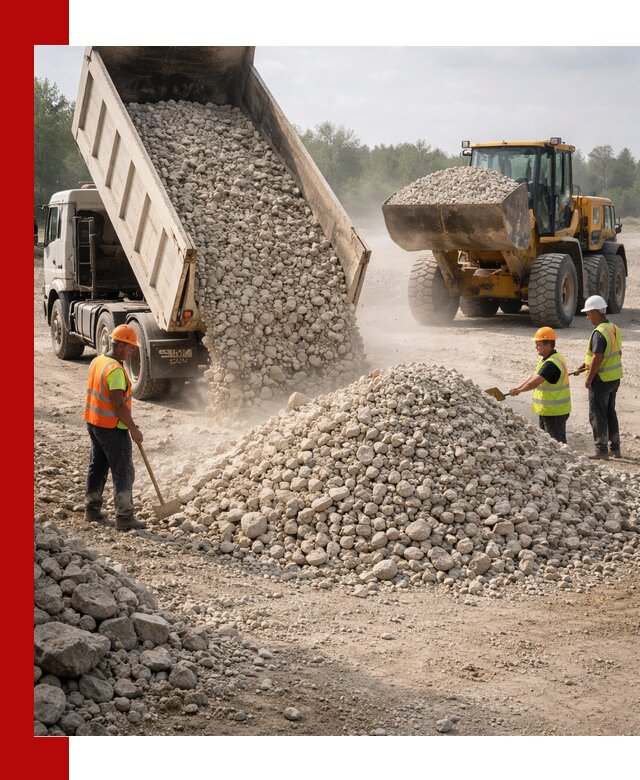 Доставка известнякового щебня фр. 40-70 в Тольятти