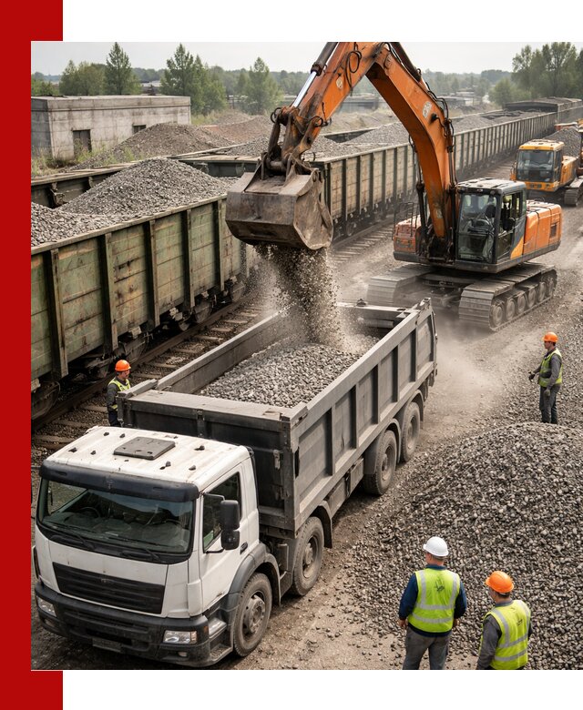 Железнодорожный щебень фракция 25–60 для поставок в Тольятти