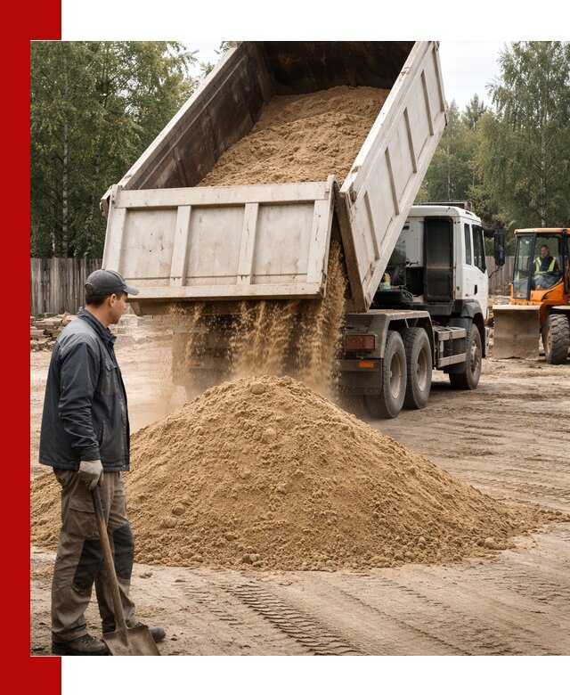 Доставка и продажа песка с разгрузкой в Тольятти