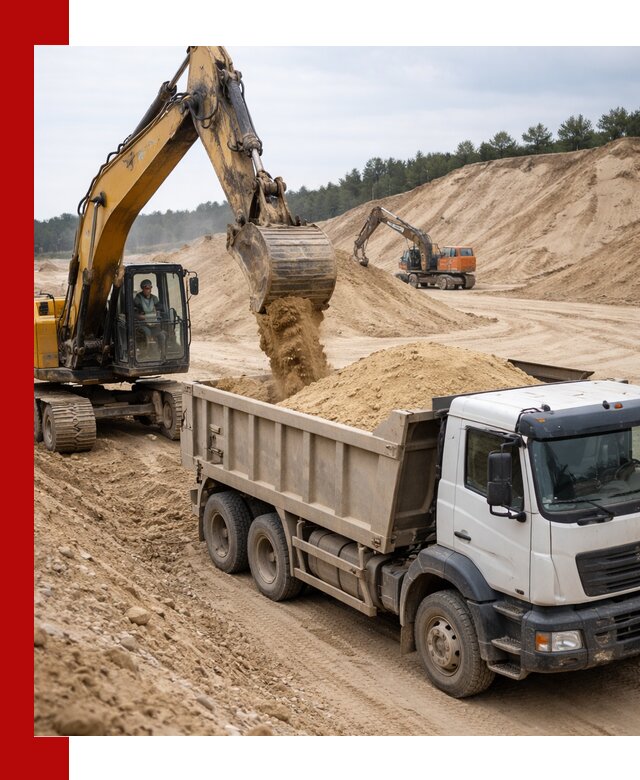 Доставка карьерного песка с самосвалами и разгрузкой в Тольятти