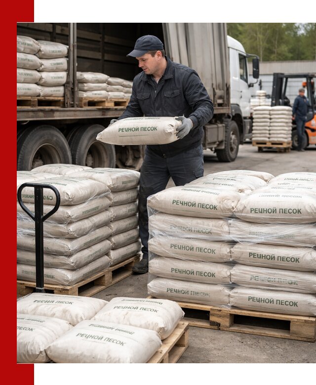 Речной песок в мешках с доставкой в Тольятти