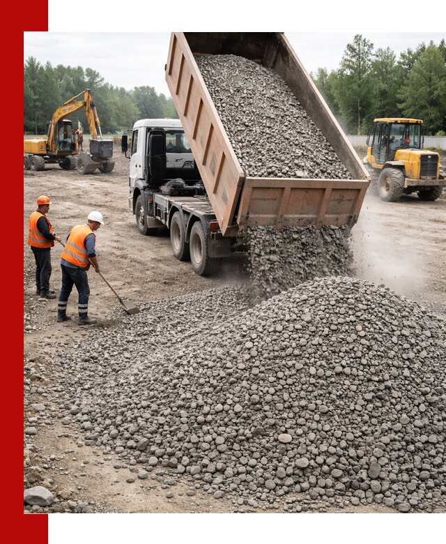 Доставка гравия фракции 40-70 в Тольятти оптом и в розницу