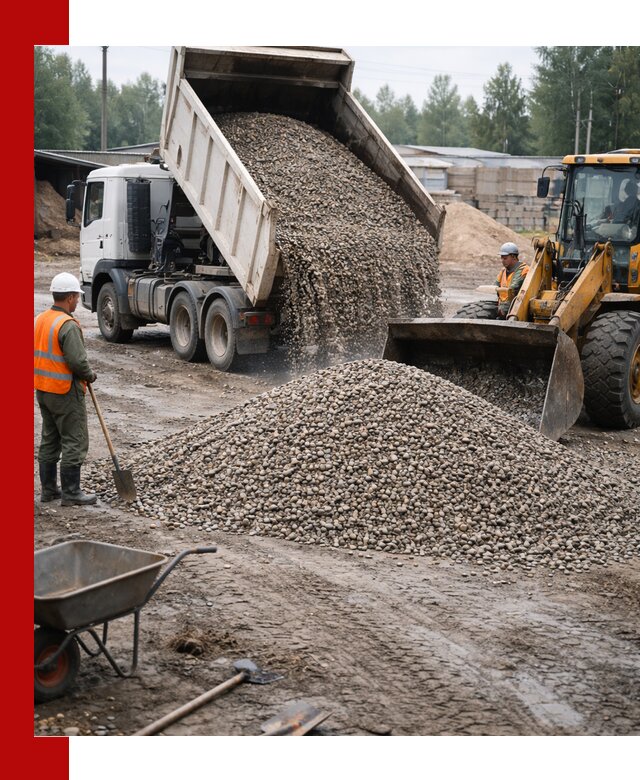 Мытый гравий с доставкой в Тольятти от карьера до участка