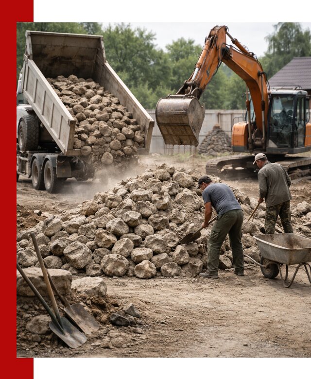 Доставка и разгрузка бутового камня в Тольятти