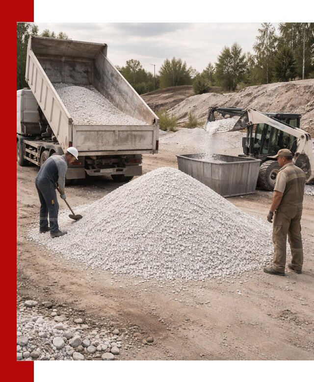 Доставка и продажа белой мраморной крошки в Тольятти