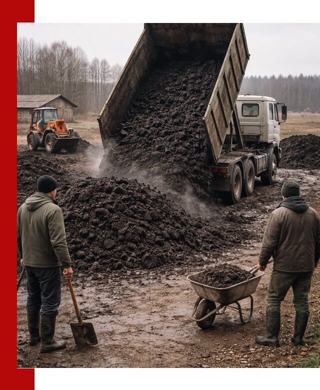 Доставка низинного торфа с разгрузкой и доставкой в Тольятти