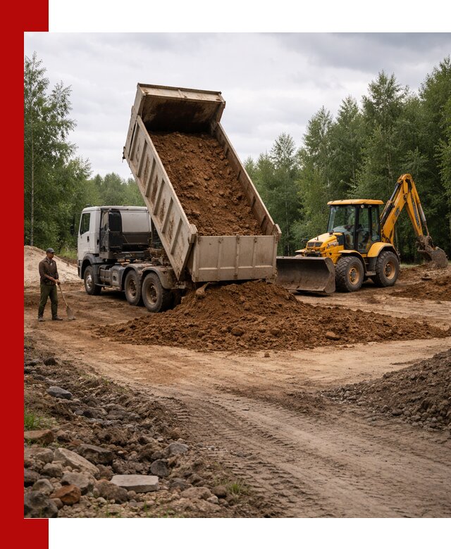 Доставка суглинка самосвалами в Тольятти подсыпка и планировка
