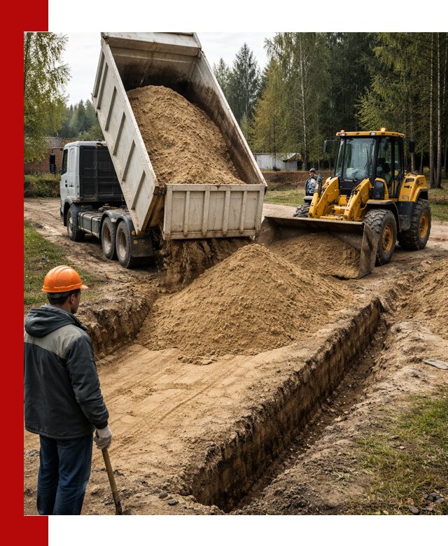 Доставка песчаного грунта в Тольятти для строительных работ
