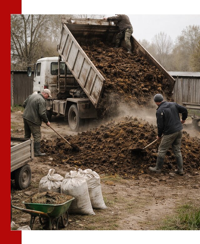 Доставка коровьего навоза самосвалом в Тольятти