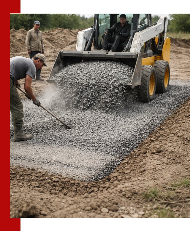 Устройство щебеночной подушки в Тольятти для дорог и фундаментов
